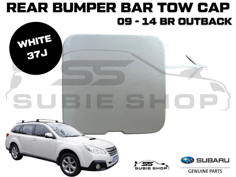GENUINE Subaru Outback BR 09 - 14 Rear Bumper Bar Tow Hook Cap Cover White 37J