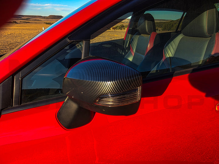Carbon Fiber Side Mirror Covers Overlays For 15-21 Subaru WRX STi / 15-19 Levorg