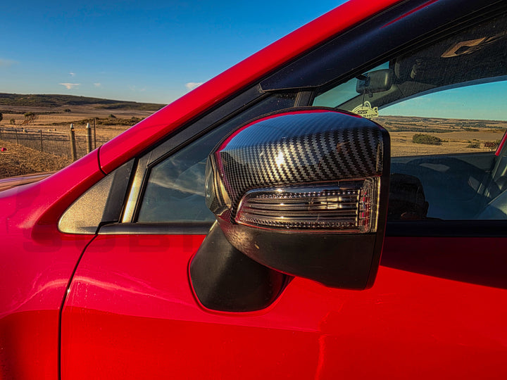 Carbon Fiber Side Mirror Covers Overlays For 15-21 Subaru WRX STi / 15-19 Levorg