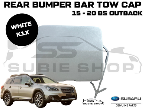 GENUINE Subaru Outback BS 15 - 20 Rear Bumper Bar Tow Hook Cap Cover White K1X