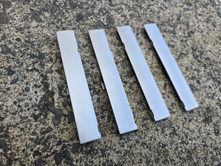 Subaru Liberty Wagon 03 - 09 Set 4 x Top Roof Rack Rail Trim Tabs Covers Silver