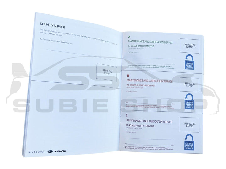 GENUINE Subaru BRZ 12-16 Factory Owners Manual Log Service Book Wallet Set Pouch