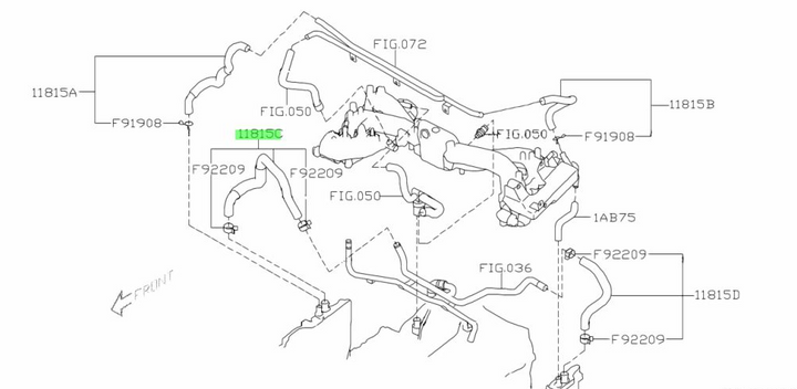 Genuine Subaru Impreza VA WRX STi Turbo EJ257 14-21 PCV Vacuum Air Oil Hose Pipe