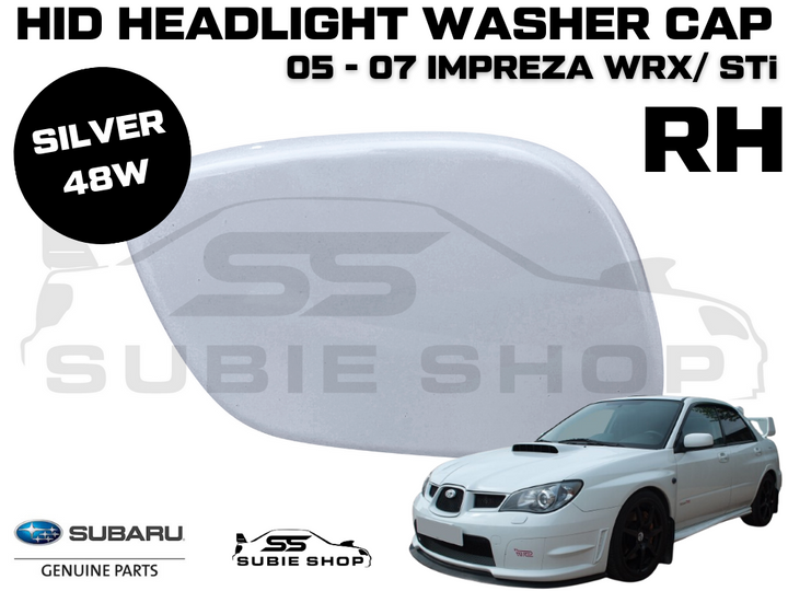 Genuine Headlight Washer Cap Cover 05 - 07 Subaru Impreza GD WRX STi RH Silver 48W