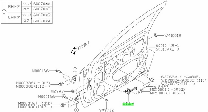 1x Genuine Subaru Forester 05 - 07 SG STi Car Door Hinge Check Arm Stopper Front