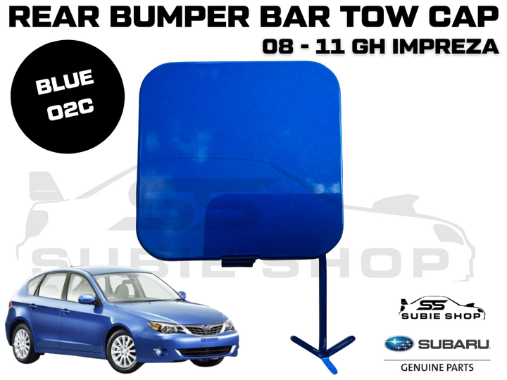 GENUINE Subaru Impreza 08 - 11 GH GE Rear Bumper Bar Tow Hook Cap Cover Blue O2C