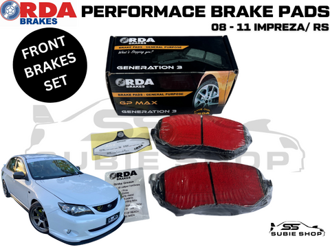 Performance Front Brakes Brake Pads Upgrade 08 - 11 GH for Subaru Impreza / RS