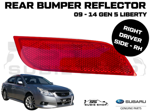 Genuine Subaru Liberty BRBM 9-14 Rear Bumper Bar Reflector Trim Insert Red Right