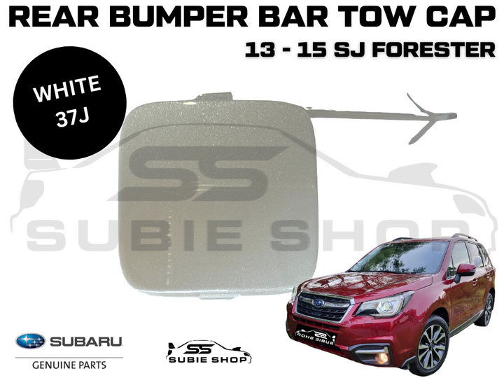 GENUINE Subaru Forester 2013 -15 SJ Rear Bumper Bar Tow Hook Cap Cover White 37J