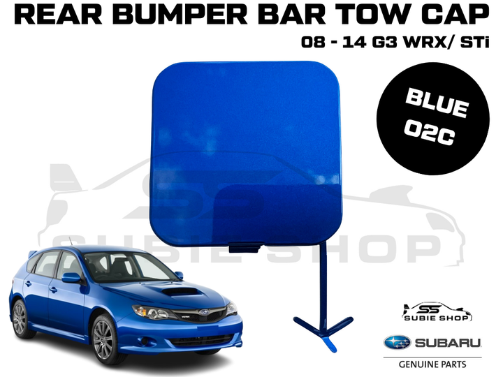 GENUINE Subaru Impreza G3 WRX STi 08 -14 Rear Bumper Bar Tow Hook Cap Cover Blue