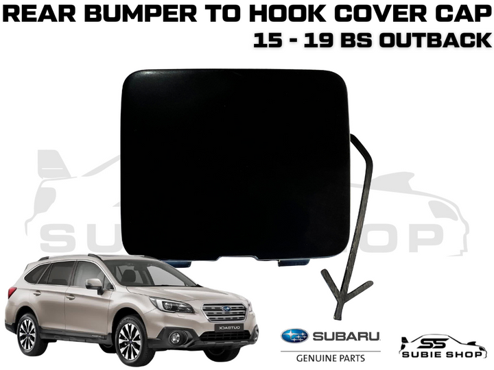 GENUINE Subaru Outback BS 15 - 19 Rear Bumper Bar Tow Hook Cap Cover Matt Black