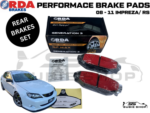 Performance Rear Brakes Brake Pads Upgrade 08 - 11 GH for Subaru Impreza / RS