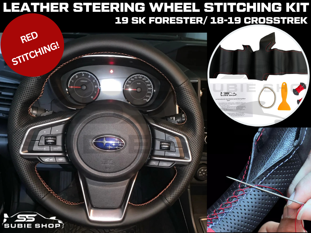 Leather Hand Stitched Steering Wheel Kit For Subaru SK Forester