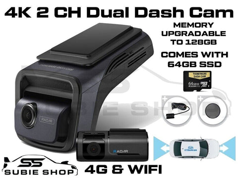 THINKWARE 4K HD Radar Dual Dash Cam Kit 4G & WIFI Connected - 64GB U3000 Parking