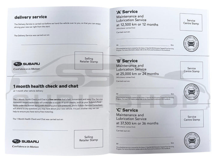 GENUINE Subaru XV GU 20 + Factory Owners Manual Log Service Book Wallet Pouch