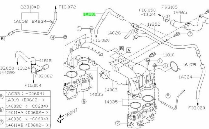 New Genuine Subaru Forester SH SHXT XT Turbo EJ255 08 -12 PCV Vacuum Air Oil Hose Pipe