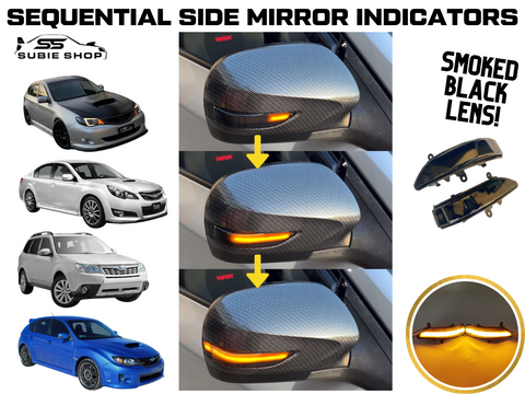 Smoked Black Sequential Side Mirror Indicators For Subaru Liberty Forester Outback