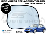 Genuine Subaru Impreza GH 08-11 Right Drivers Side View Mirror Glass Replacement
