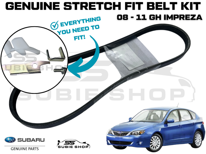 Genuine Subaru Impreza GH RS EJ20 2008 - 2011 AC Air Con Stretch Fit Belt Kit