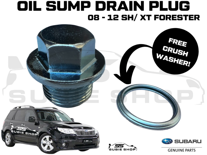 New Genuine Subaru Forester SHXT EJ25 255 08 - 12 Sump Drain Plug + Crush Washer