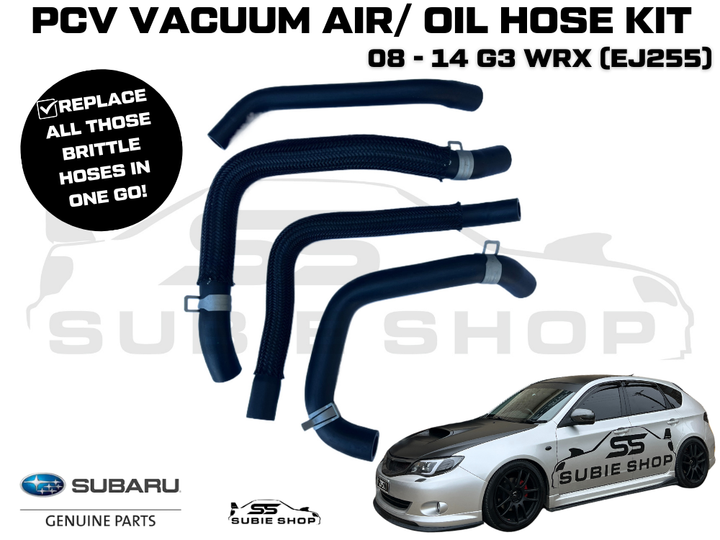Genuine Subaru Impreza G3 WRX Turbo EJ255 08-14 PCV Vacuum Air Oil Hose Pipe Set