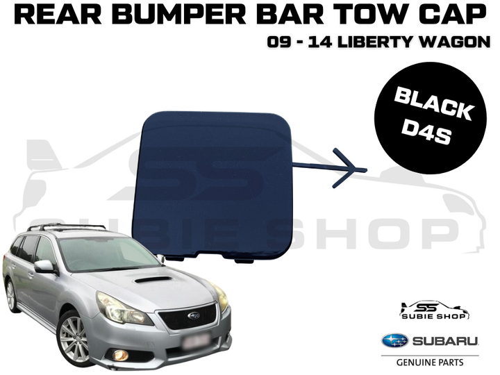 GENUINE Subaru Liberty Wagon 09 -14 Rear Bumper Bar Tow Hook Cap Cover Black D4S