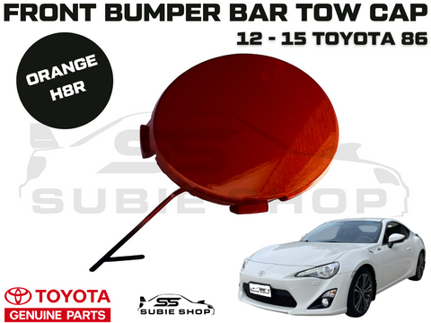 New OEM GENUINE Toyota 86 12 - 15 Front Bumper Bar Tow Hook Cap Cover Orange H8R