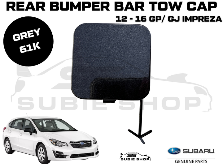 GENUINE Subaru Impreza 2012-16 GP GJ Rear Bumper Bar Tow Hook Cap Cover Grey 61K