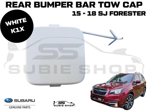 GENUINE Subaru Forester 2015 -18 SJ Rear Bumper Bar Tow Hook Cap Cover White K1X