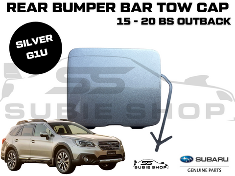 GENUINE Subaru Outback BS 15 - 20 Rear Bumper Bar Tow Hook Cap Cover Silver G1U