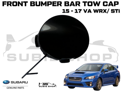 GENUINE Subaru VA WRX Sti 15 - 17 Front Bumper Bar Tow Hook Cap Cover Matt Black