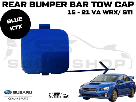 GENUINE Subaru VA WRX Sti 2015 - 21 Rear Bumper Bar Tow Hook Cap Cover Blue K7X