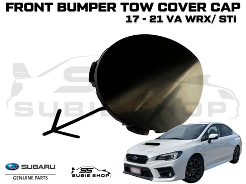GENUINE Subaru VA WRX Sti 17 - 21 Front Bumper Bar Tow Hook Cap Cover Matt Black
