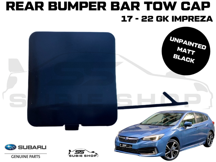 GENUINE Subaru Impreza 17 - 22 GK Hatch Rear Bumper Bar Tow Hook Cap Cover Black