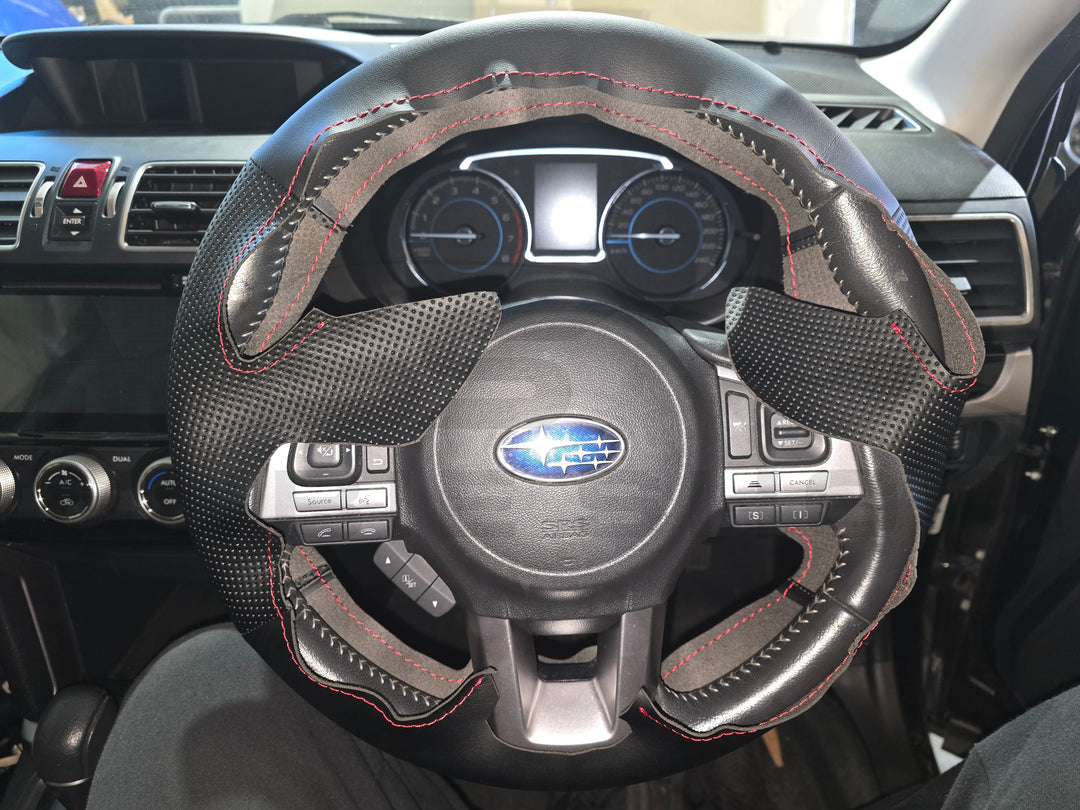 Quality Leather Hand Stitched Steering Wheel Kit For Subaru SJ Forester 2016-19