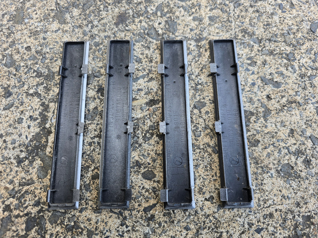 Subaru Liberty Wagon 03 - 09 Set 4 x Top Roof Rack Rail Trim Tabs Covers Silver