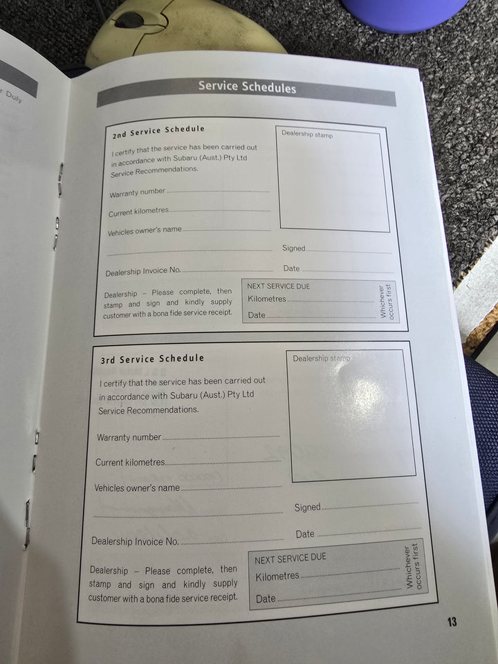 Subaru Liberty Outback 2003 - 09 Factory Owners Manual Wallet Log Books GENUINE
