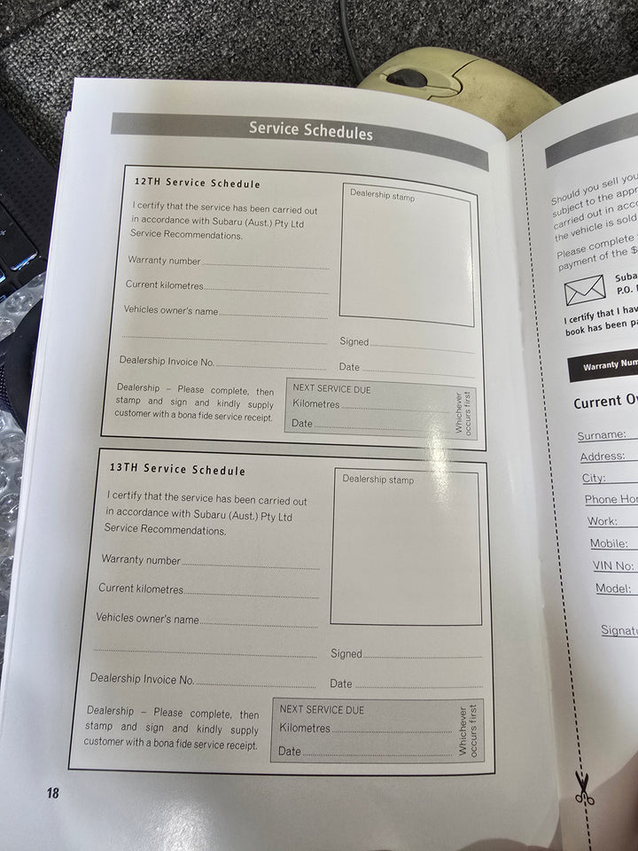 Subaru Liberty Outback 2003 - 09 Factory Owners Manual Wallet Log Books GENUINE