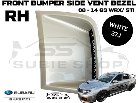 GENUINE Subaru Impreza 08-14 G3 WRX STi Front Bumper Side Vent Bezel White 37J