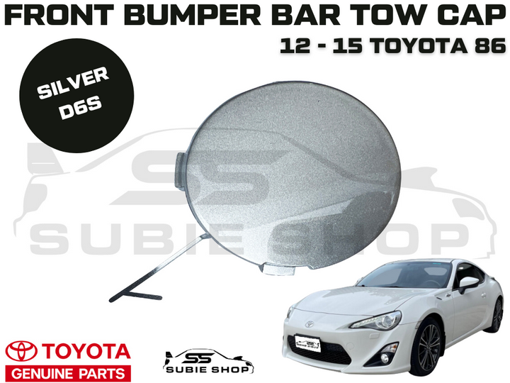 New OEM GENUINE Toyota 86 12 - 15 Front Bumper Bar Tow Hook Cap Cover Silver D6S