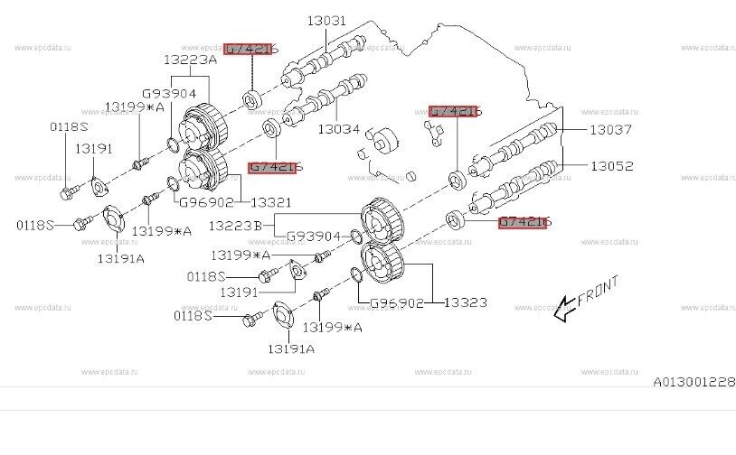 GENUINE OEM Subaru Impreza G3 WRX STi EJ257 Engine Dual Cam Shaft Seals Seal Kit