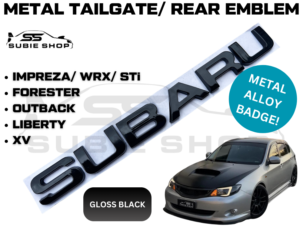 Metal 'SUBARU' Rear Tailgate Decal Badge Emblem For Subaru Impreza WRX ...