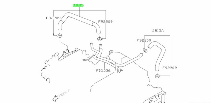 Genuine Subaru Liberty GT Turbo EJ255 2006 - 2009 PCV Vacuum Air Oil Hose Pipe
