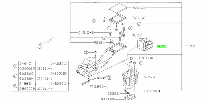 New GENUINE Subaru Forester SG XT 2003 -2007 Center Console Rear Dual Cup Holder