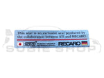 GENUINE OEM Subaru Recaro Seat Metal Aluminum Label WRX STi Sticker Decal S203