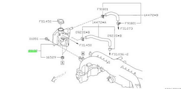 GENUINE Subaru Forester SHXT EJ255 03 -09 Turbo Coolant Water Expansion Top Tank