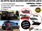 Rear Bumper Reflector LED Fog Tail & Brake Lights For Impreza WRX Liberty XV etc