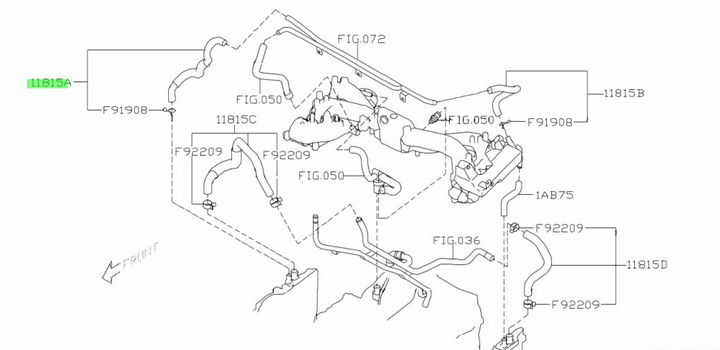 Genuine Subaru Impreza G3 WRX STi Turbo EJ257 08-14 PCV Vacuum Air Oil Hose Pipe