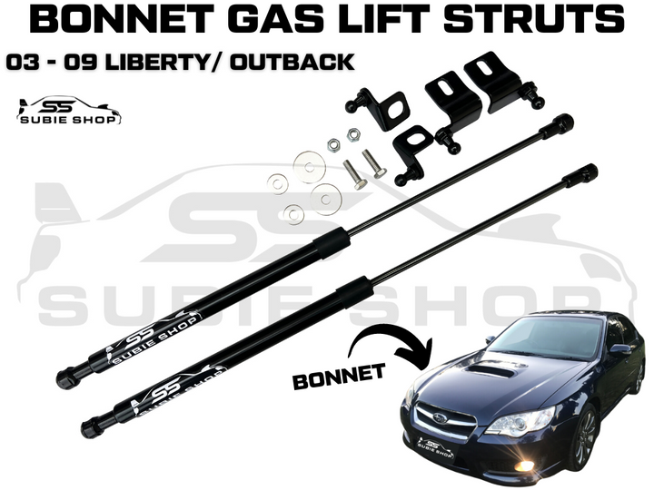 Bonnet Hood Lift Gas Struts Upgrade Kit For 03 - 09 GEN4 Liberty Outback GT H6