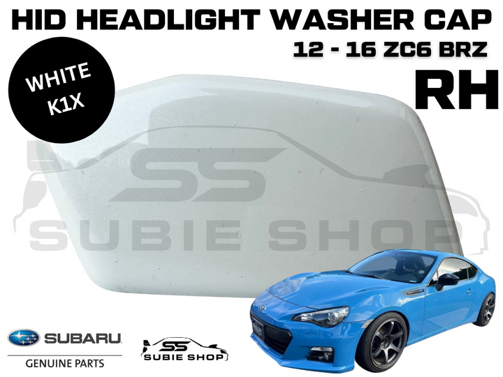 OEM New Genuine Headlight Washer Cap Cover 12-16 Subaru BRZ ZC6 Right White K1X